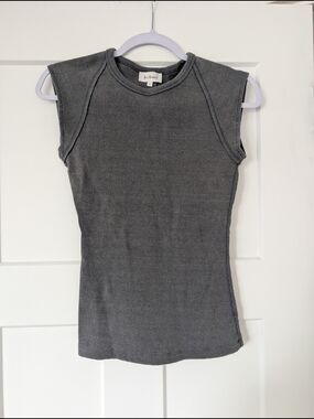 bohme Charcoal Ribbed Sleeveless Crewneck Tank Size Medium